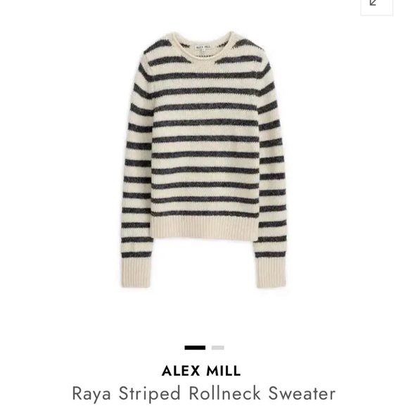 Alex Mill Sweaters - Alex Mill Raya Black Cream Striped Rollneck Sweater XS